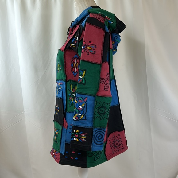 Himalayan Gifts Patchwork Zip-Up Hoodie Size Medium - Picture 6 of 15